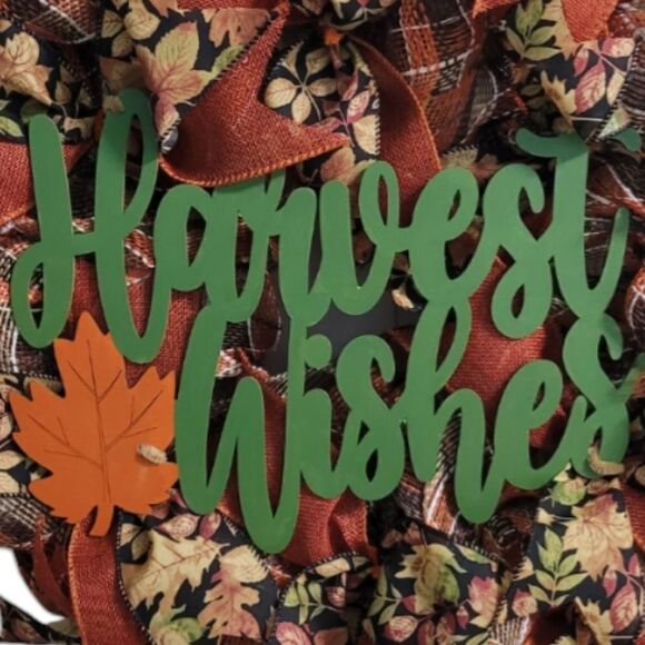 Harvest wishes fall wreath - Picture 2 of 2